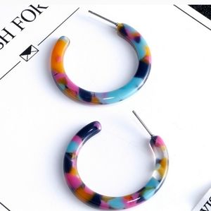 NWT Earrings acrylic hoops